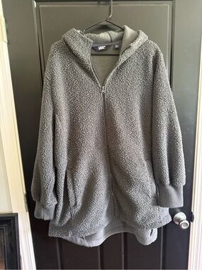 Land's End Cozy Grey Zip Up Jacket